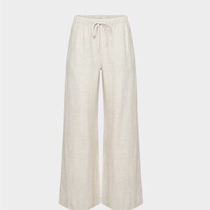 Aritzia Wide-Leg Drawstring Pants in Light Beige